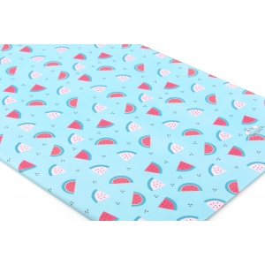 Бумага упаковочная голубая "Арбузы"